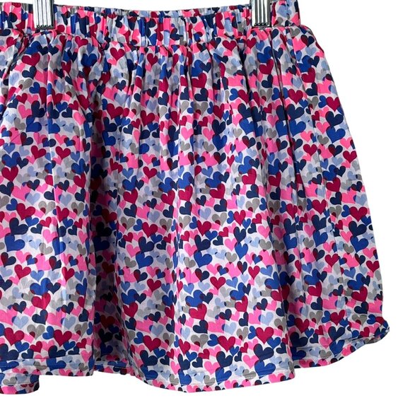 Gap Skirt Girls Medium 8 Kids Pull On Flare A Line Pink Blue Hearts Fall Casual - Picture 3 of 11